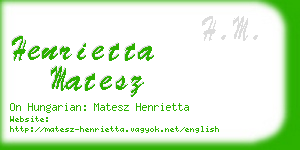 henrietta matesz business card